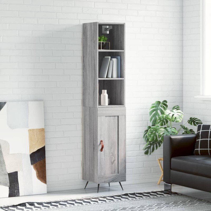 vidaXL Credenza Grigio Sonoma 34,5x34x180 cm in Legno Multistrato vidaXL Credenza Grigio Sonoma 34,5x34x180 cm in Legno Multistrato