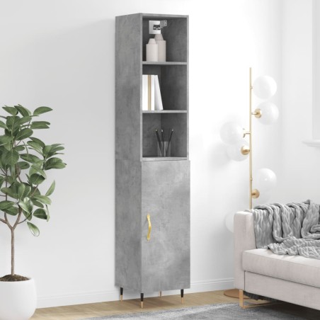 vidaXL Credenza Grigio Cemento 34,5x34x180 cm in Legno Multistrato