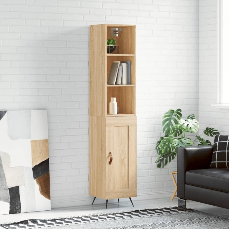 vidaXL Credenza Rovere Sonoma 34,5x34x180 cm in Legno Multistrato vidaXL Credenza Rovere Sonoma 34,5x34x180 cm in Legno Multistrato