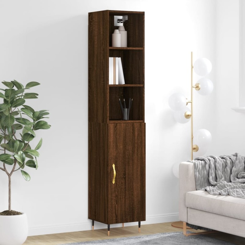 vidaXL Credenza Rovere Marrone 34,5x34x180 cm in Legno Multistrato vidaXL Credenza Rovere Marrone 34,5x34x180 cm in Legno Multistrato