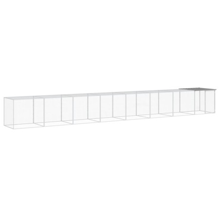 vidaXL Gabbia Polli Tetto Grigio Chiaro 803x98x90 cm Acciaio Zincato