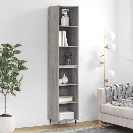 vidaXL Credenza Grigio Sonoma 34,5x32,5x180 cm in Legno Multistrato