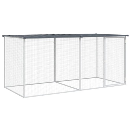 vidaXL Gabbia Polli con Tetto Antracite 203x98x90 cm Acciaio Zincato