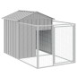 vidaXL Casetta Cani Tetto Grigio Chiaro 117x609x123 cm Acciaio Zincato