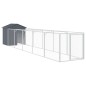 vidaXL Casetta Cani con Tetto Antracite 117x609x123 cm Acciaio Zincato