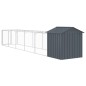 vidaXL Casetta Cani con Tetto Antracite 117x609x123 cm Acciaio Zincato