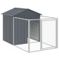 vidaXL Casetta Cani con Tetto Antracite 117x609x123 cm Acciaio Zincato