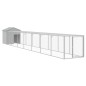 vidaXL Pollaio Area Corsa Grigio Chiaro 117x813x123 cm Acciaio Zincato vidaXL Pollaio Area Corsa Grigio Chiaro 117x813x123 cm Acciaio Zincato