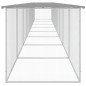 vidaXL Gabbia Polli Tetto Grigio Chiaro 803x98x90 cm Acciaio Zincato