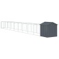 vidaXL Casetta Cani con Tetto Antracite 117x1017x123cm Acciaio Zincato