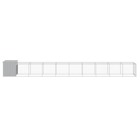 vidaXL Pollaio Area Corsa Grigio Chiaro 110x1017x110cm Acciaio Zincato