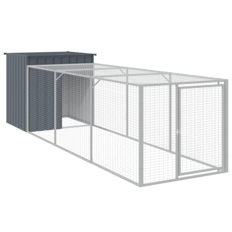 vidaXL Pollaio con Area Corsa Antracite 110x405x110 cm Acciaio Zincato