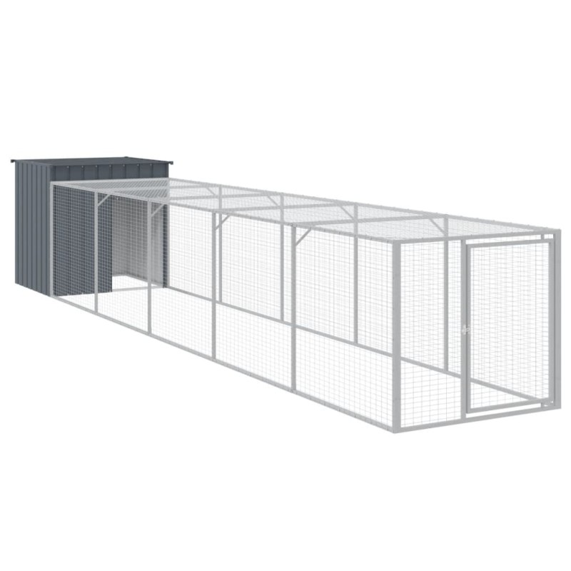vidaXL Pollaio con Area Corsa Antracite 110x609x110 cm Acciaio Zincato vidaXL Pollaio con Area Corsa Antracite 110x609x110 cm Acciaio Zincato