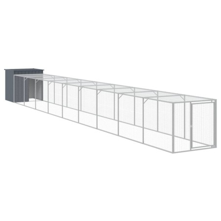 vidaXL Pollaio con Area Corsa Antracite 110x1017x110cm Acciaio Zincato