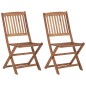 Sedie da Giardino Pieghevoli 2 pz con Cuscini Massello Acacia Sedie da Giardino Pieghevoli 2 pz con Cuscini Massello Acacia