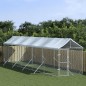 vidaXL Cuccia Cani da Esterno Tetto Argento 2x10x2,5 m Acciaio Zincato vidaXL Cuccia Cani da Esterno Tetto Argento 2x10x2,5 m Acciaio Zincato
