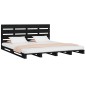 vidaXL Giroletto Nero 140x190 cm in Legno Massello di Pino vidaXL Giroletto Nero 140x190 cm in Legno Massello di Pino