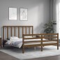 vidaXL Giroletto con Testiera Miele 160x200 cm Legno Massello vidaXL Giroletto con Testiera Miele 160x200 cm Legno Massello