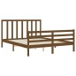 vidaXL Giroletto con Testiera Miele 160x200 cm Legno Massello vidaXL Giroletto con Testiera Miele 160x200 cm Legno Massello
