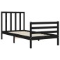 vidaXL Giroletto con Testiera Nero 90x200 cm in Legno Massello