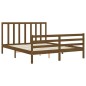 vidaXL Giroletto con Testiera Miele 5FT King Size in Legno Massello vidaXL Giroletto con Testiera Miele 5FT King Size in Legno Massello