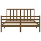 vidaXL Giroletto con Testiera Miele 5FT King Size in Legno Massello vidaXL Giroletto con Testiera Miele 5FT King Size in Legno Massello