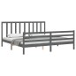 vidaXL Giroletto con Testiera Grigio 6FT Super King in Legno Massello vidaXL Giroletto con Testiera Grigio 6FT Super King in Legno Massello