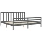 vidaXL Giroletto con Testiera Grigio 6FT Super King in Legno Massello vidaXL Giroletto con Testiera Grigio 6FT Super King in Legno Massello