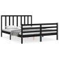 vidaXL Giroletto con Testiera Nero 5FT King Size in Legno Massello vidaXL Giroletto con Testiera Nero 5FT King Size in Legno Massello