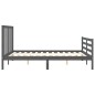 vidaXL Giroletto con Testiera Grigio 160x200 cm Legno Massello vidaXL Giroletto con Testiera Grigio 160x200 cm Legno Massello