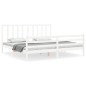 vidaXL Giroletto Testiera Bianco Super King Size in Legno Massello vidaXL Giroletto Testiera Bianco Super King Size in Legno Massello
