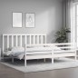vidaXL Giroletto Testiera Bianco Super King Size in Legno Massello vidaXL Giroletto Testiera Bianco Super King Size in Legno Massello