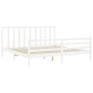 vidaXL Giroletto Testiera Bianco Super King Size in Legno Massello vidaXL Giroletto Testiera Bianco Super King Size in Legno Massello