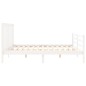 vidaXL Giroletto Testiera Bianco Super King Size in Legno Massello vidaXL Giroletto Testiera Bianco Super King Size in Legno Massello
