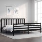 vidaXL Giroletto con Testiera Nero 6FT Super King in Legno Massello vidaXL Giroletto con Testiera Nero 6FT Super King in Legno Massello