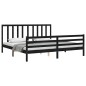 vidaXL Giroletto con Testiera Nero 6FT Super King in Legno Massello vidaXL Giroletto con Testiera Nero 6FT Super King in Legno Massello