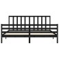 vidaXL Giroletto con Testiera Nero 6FT Super King in Legno Massello vidaXL Giroletto con Testiera Nero 6FT Super King in Legno Massello