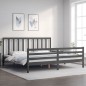 vidaXL Giroletto con Testiera Grigio 200x200 cm in Legno Massello vidaXL Giroletto con Testiera Grigio 200x200 cm in Legno Massello