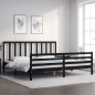 vidaXL Giroletto con Testiera Nero 200x200 cm in Legno Massello vidaXL Giroletto con Testiera Nero 200x200 cm in Legno Massello
