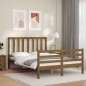 vidaXL Giroletto con Testiera Miele 4FT Small Double in Legno Massello vidaXL Giroletto con Testiera Miele 4FT Small Double in Legno Massello