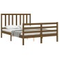 vidaXL Giroletto con Testiera Miele 4FT Small Double in Legno Massello vidaXL Giroletto con Testiera Miele 4FT Small Double in Legno Massello
