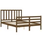 vidaXL Giroletto con Testiera Miele 4FT Small Double in Legno Massello vidaXL Giroletto con Testiera Miele 4FT Small Double in Legno Massello