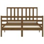 vidaXL Giroletto con Testiera Miele 4FT Small Double in Legno Massello vidaXL Giroletto con Testiera Miele 4FT Small Double in Legno Massello