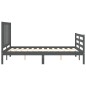vidaXL Giroletto con Testiera Grigio 4FT6 Double in Legno Massello vidaXL Giroletto con Testiera Grigio 4FT6 Double in Legno Massello