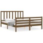 vidaXL Giroletto con Testiera Miele 5FT King Size in Legno Massello vidaXL Giroletto con Testiera Miele 5FT King Size in Legno Massello