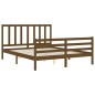 vidaXL Giroletto con Testiera Miele 5FT King Size in Legno Massello vidaXL Giroletto con Testiera Miele 5FT King Size in Legno Massello