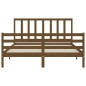 vidaXL Giroletto con Testiera Miele 5FT King Size in Legno Massello vidaXL Giroletto con Testiera Miele 5FT King Size in Legno Massello