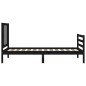 vidaXL Giroletto con Testiera Nero 90x200 cm in Legno Massello vidaXL Giroletto con Testiera Nero 90x200 cm in Legno Massello