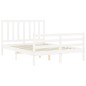 vidaXL Giroletto con Testiera Bianco 120x200 cm in Legno Massello vidaXL Giroletto con Testiera Bianco 120x200 cm in Legno Massello
