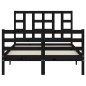 vidaXL Giroletto con Testiera Nero 4FT Small Double in Legno Massello vidaXL Giroletto con Testiera Nero 4FT Small Double in Legno Massello